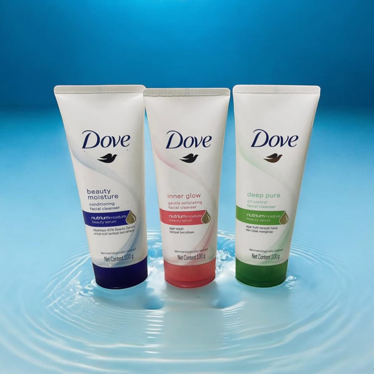 Dove Facial Cleanser Beauty Moisture, Inner Glow & Deep Pure 100g