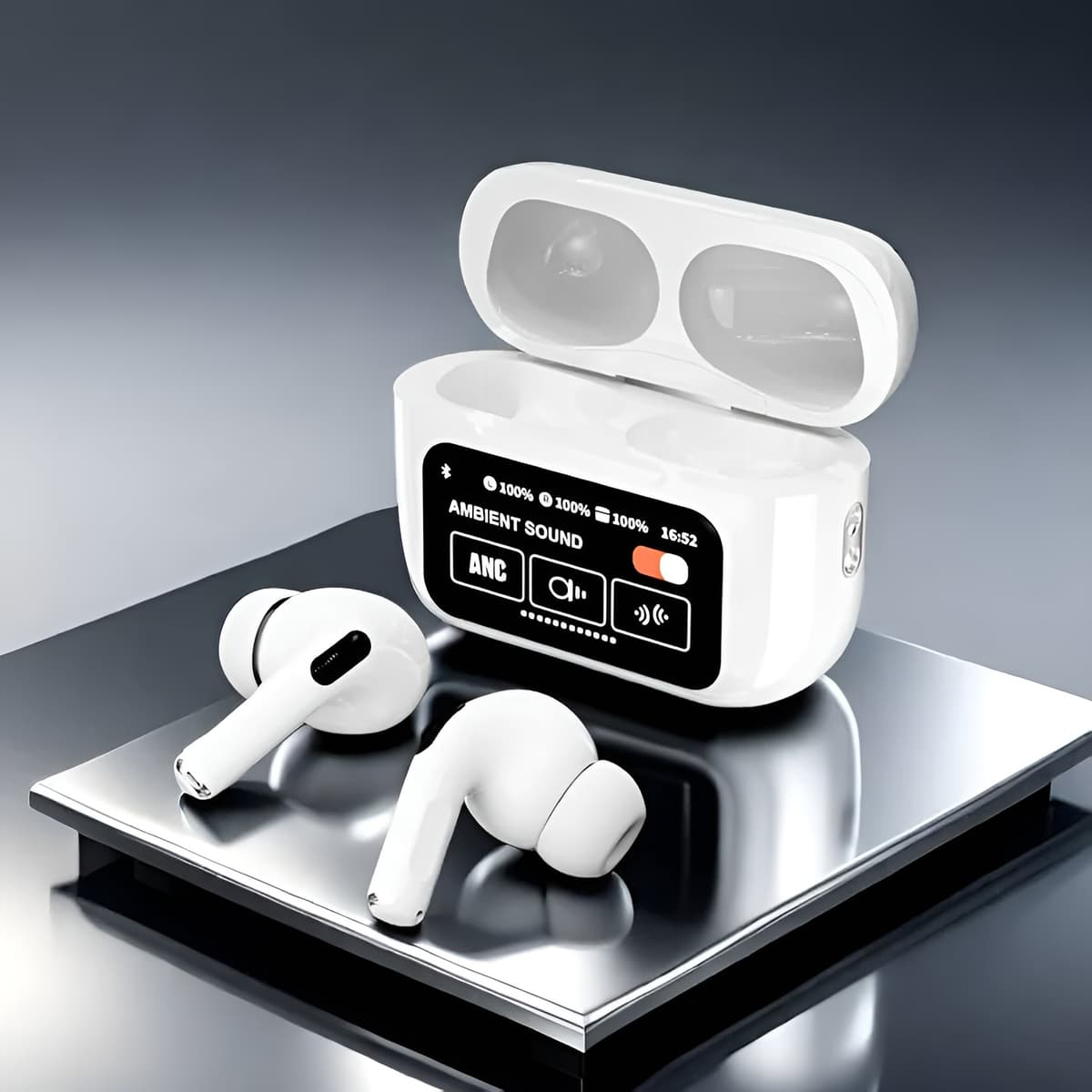 A9 Pro AirPods Pro – Wireless LCD Screen Earbuds | Touch Control, Hi-Fi Stereo Sound, Bluetooth 5.3 Earphones with Charging Case