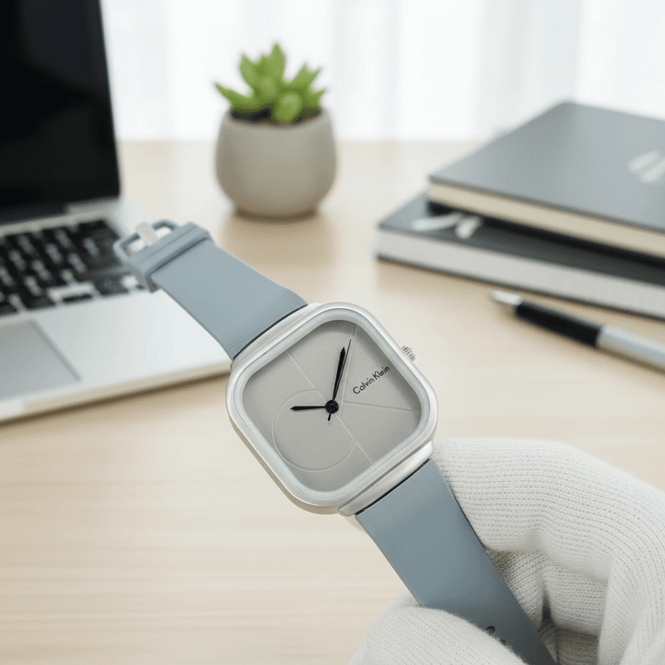 Calvin Klein Mens Watch With Square Dial Elegant Modern And Durable Timepiece For Daily Wear And Special Occasions (Without Box)