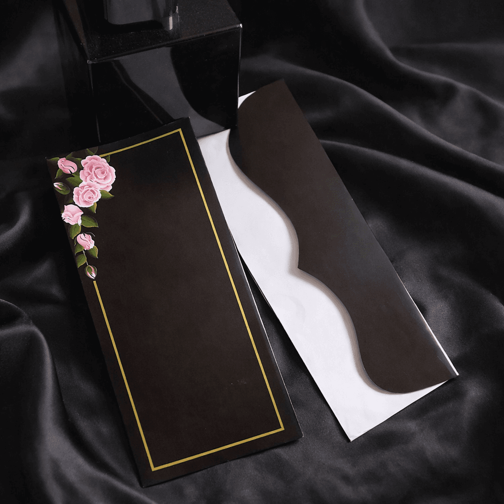 Premium Black Eidi Envelopes for Weddings & Engagements (15 Pieces) – Elegant Floral Card Cash Pack