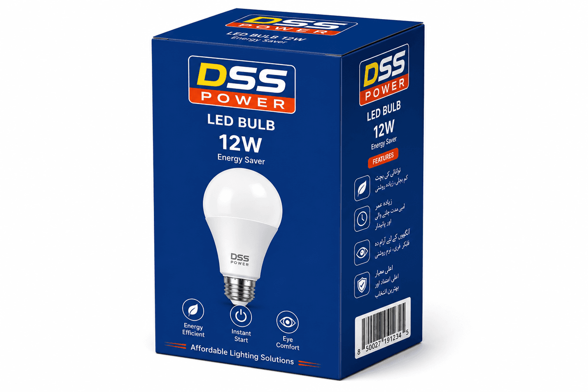 DSS Power 12W LED Bulb Balanced Everyday Lighting For Bedrooms, Living Rooms, Shops, Offices And Indoor Spaces