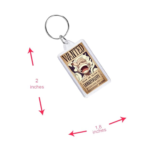 Monkey D. Luffy Anime Acrylic Keychain Double-Sided Printed – Cute Cartoon Character Key Ring for Backpack, Bag, Keys & Accessories