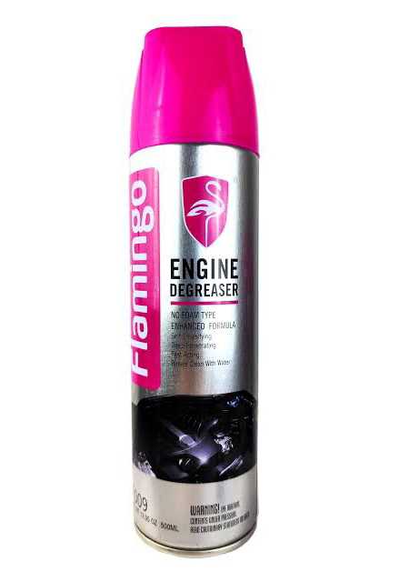 Flamingo Engine Degreaser Foam Spray 650ML – Heavy Duty Engine Cleaner for Cars & Motorcycles | Removes Oil, Grease & Dirt | Safe for Metal, Rubber & Plastic