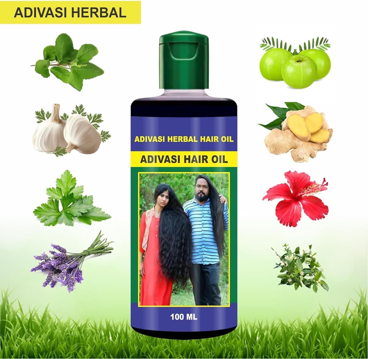 Adivasi Herbal Hair Oil Natural Pure Herbal Hair Oil 120ml (Without Box)