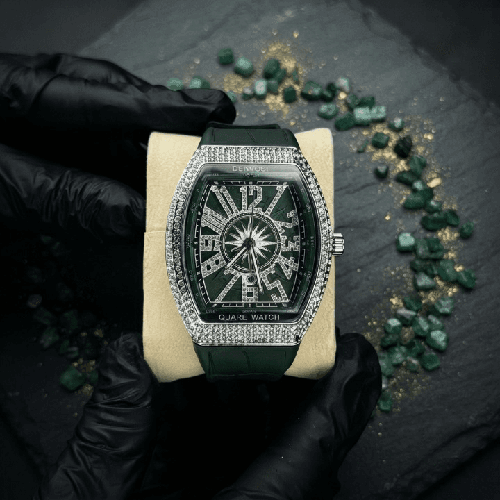Denvosi Luxury Diamond Studded Strap Men’s Watch Elegant Durable Stylish Premium Choice For Parties Daily Wear And Special Occasions (Without Box)