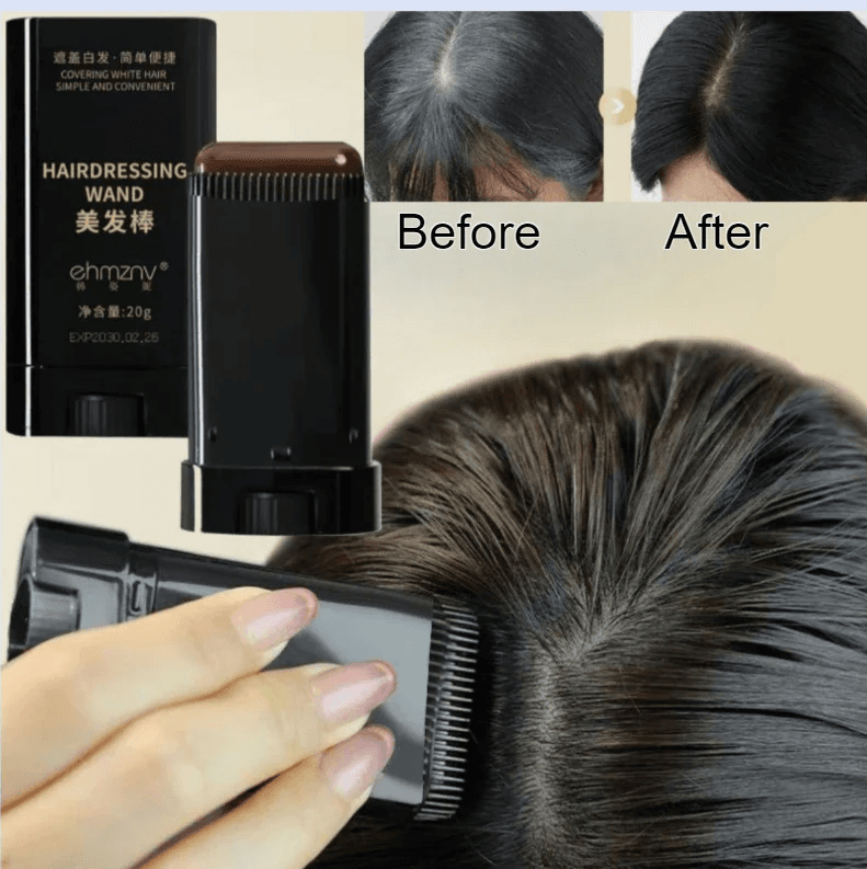 Ehmznv Hair Color Wand | Hairdressing Dye Hairdressing Wand Instant Root Touch-Up – Natural Hair Color Stick for Hair Coverage - Black & Brown (20g)