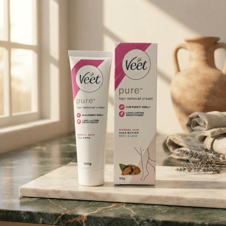 Veet Pure Hair Removal Cream For Normal Skin 100g Tube Gentle Effective Reliable Smooth Finish Practical Choice For Daily Beauty Care
