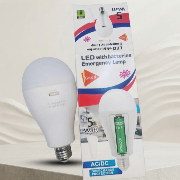 5 Watt - Emergency LED Bulb With Batteries - Lighting Product Designed For Illumination And Daily Lighting Routine