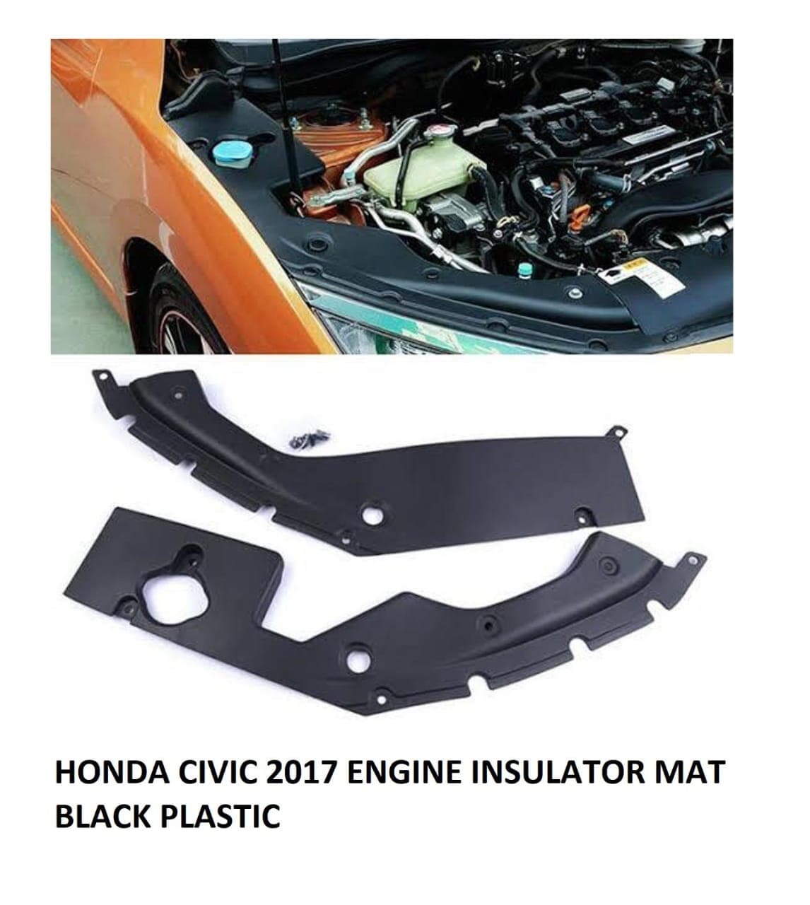 Honda Civic 2017 Engine Insulator Mat Plastic Durable Heat Resistant Noise Reduction Practical Choice For Engine Bay Protection And Performance