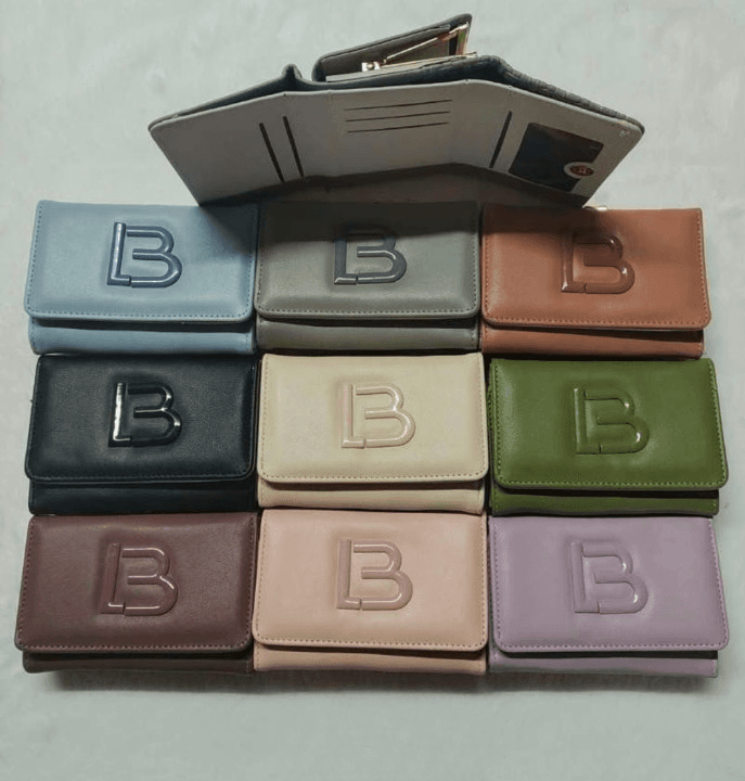 Premium Imported Ladies Mini Wallet – Stylish Check Design with Gold Lock