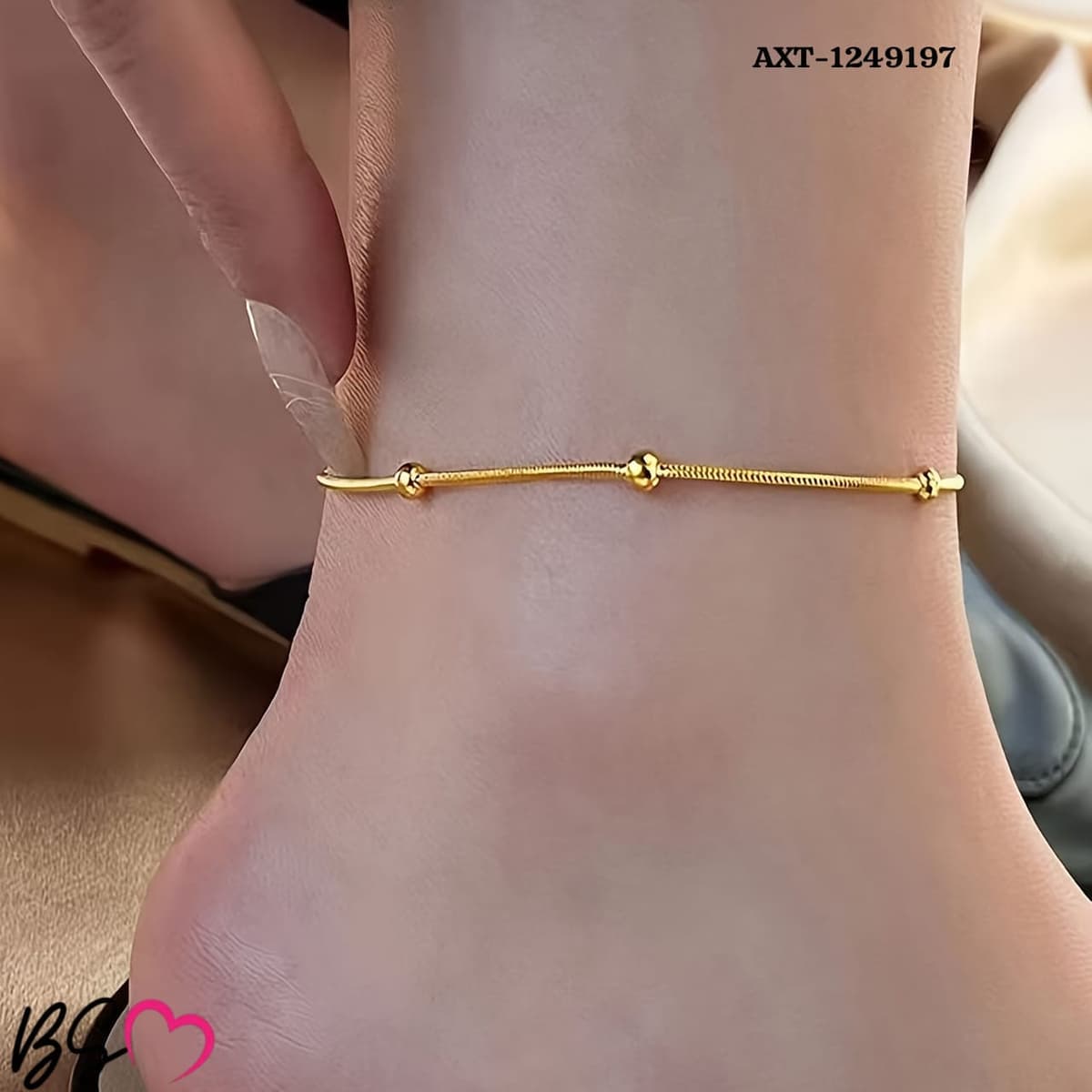 Ball Golden Anklet Bracelet – Elegant Alloy Foot Chain Jewelry for Women - Sku AxT-197