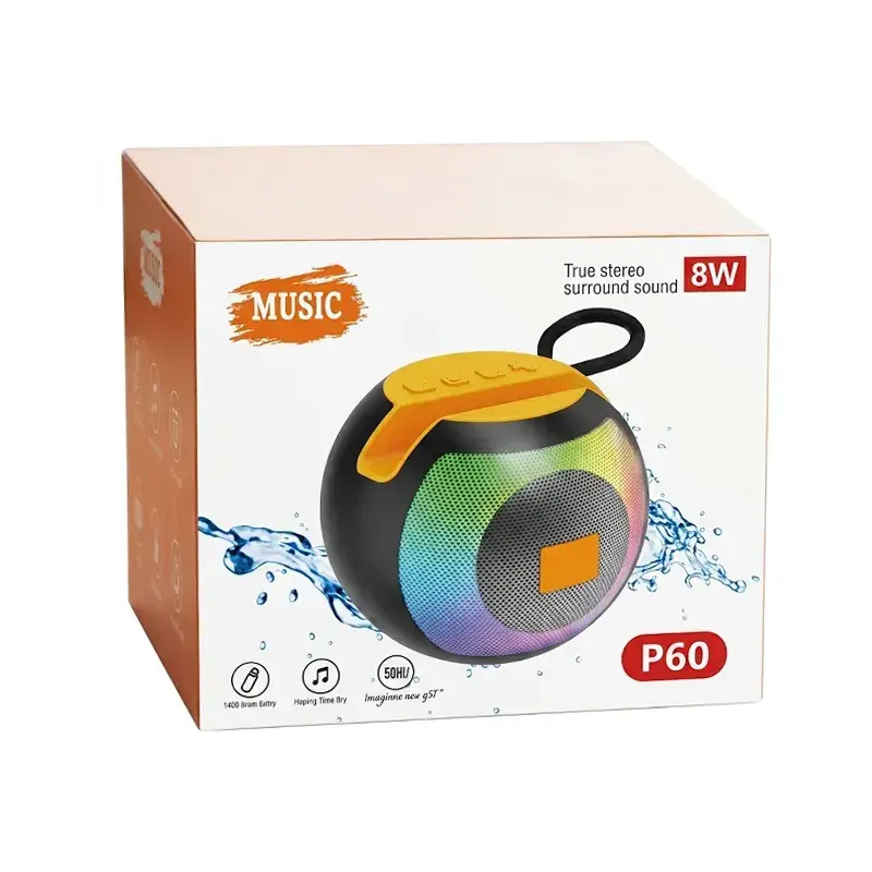 Music Wireless 8W Bluetooth Speaker P60 - Electronic Product Designed For Audio And Daily Sound Routine (Random Color)
