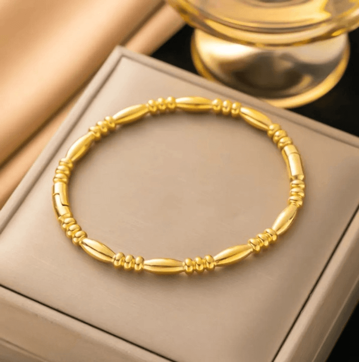 Filled Dots Bambo Korean Bangle - Jewelry Product Designed For Wrist Wear And Daily Ornament Routine (SKU: QRT-202)